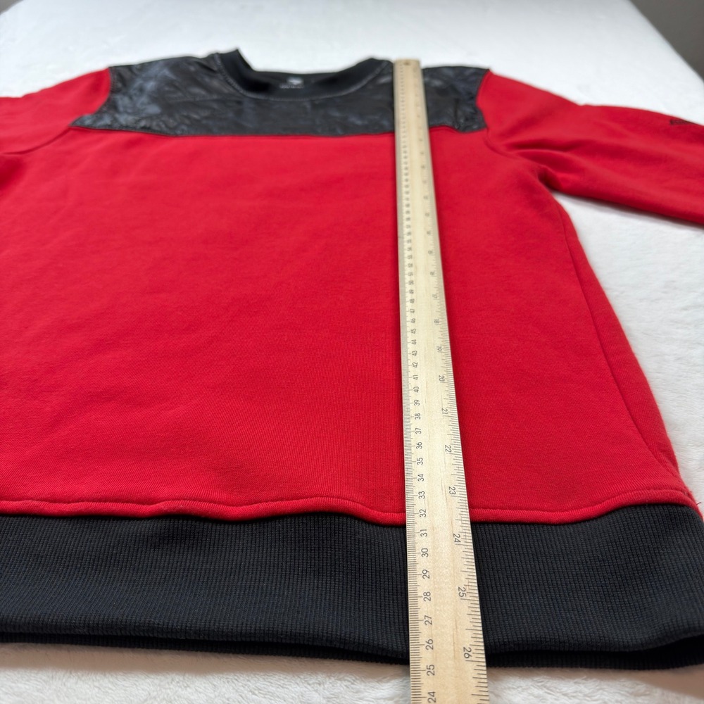 Southpole Sweatshirt Boys XL Red‎ Black Quilted Faux Leather Accents Excellent - Picture 4 of 10